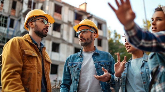 city talking engineering team construction site planning building maintenance 1139585 4617