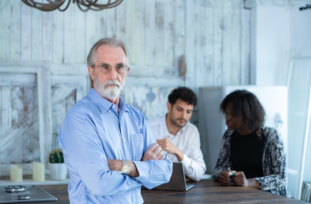 portrait group small business owners using their home as workplace talking consulting 159755 11736